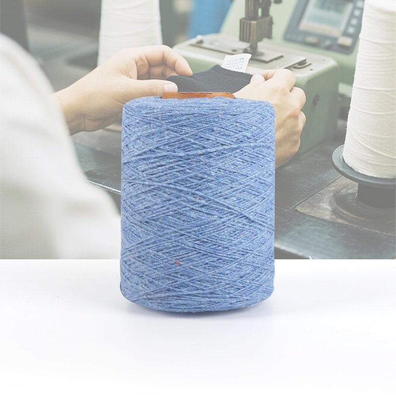 Смешанная хлопчатобумажная пряжа Spun Blue Recycle